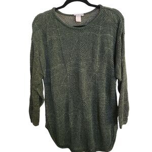 Zero II Sixty Vintage Rounded Bottom Long Sleeve Side Slits Sweater Size OS